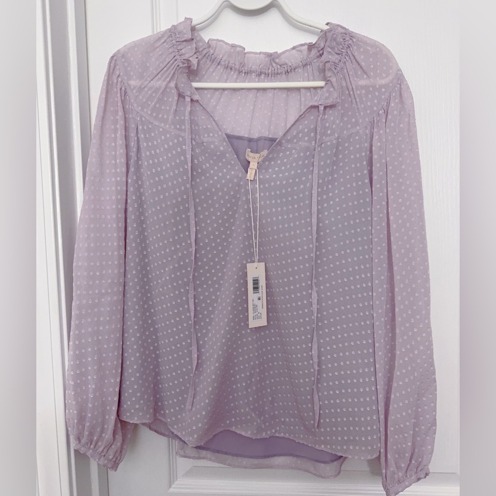 NWT Rebecca Taylor lilac silk blouse S/6